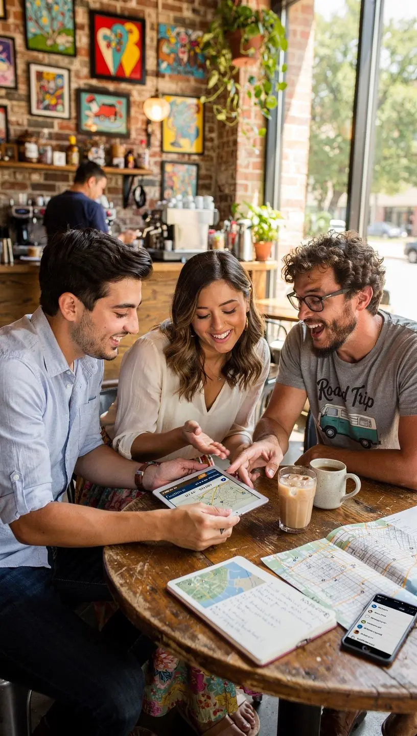 Kreator harmonogramu podróży z graficznym przedstawieniem dat i miast.